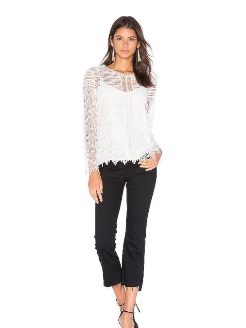 MOTHER The Insider Crop Step Fray jeans Women's Size 28 in Black - Picture 16 of 16